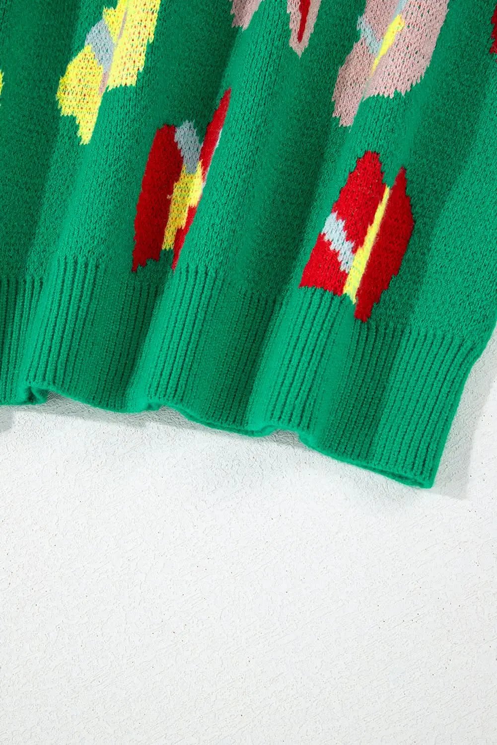 Plus size green floral sweater - Love Salve